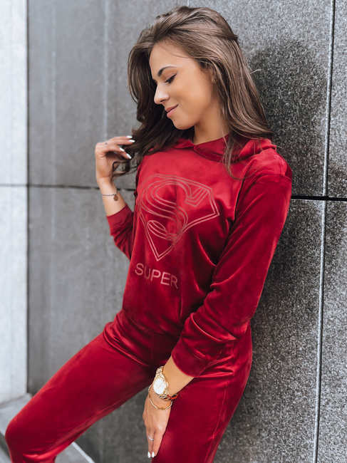 Damen Veloursanzug Vogue Velour Farbe Weinrot DSTREET AY0875