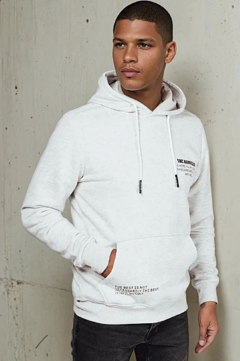 Herren Sweatshirt mit Aufdruck Farbe Hellgrau DSTREET BX5690