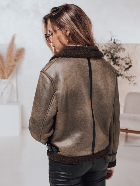 Damenjacke aus Wildleder mit Schafsfell KASAMIRA coffee Dstreet TY4740