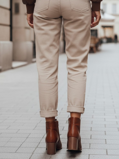 Kamelfarbene Damenstiefel mit Absatz Dstreet ZY1317