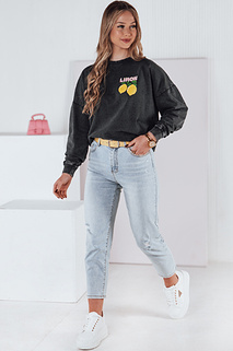 Damen Sweatshirt in Einheitsgröße LEMONFIT graphit Dstreet BY1348