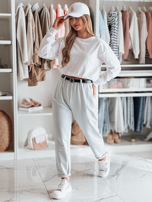 Damen Chinohose mit Gürtel TAILANDI hellgrau Dstreet UY2553