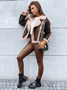 Damen Kunstlederjacke PLAYDIVA Farbe Braun DSTREET TY3851