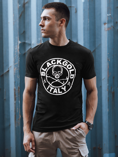 Bedrucktes Herren-T-Shirt schwarz Dstreet RX5584