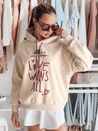 Damen-Kapuzenpullover LOVEWILL beige Dstreet BY1471