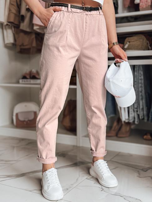 Damen Chinohose mit Gürtel RELCIX rosa Dstreet UY2583