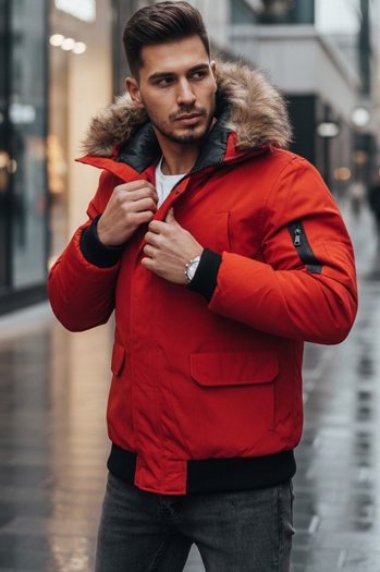 Herren Winterjacke Rot Dstreet TX2875