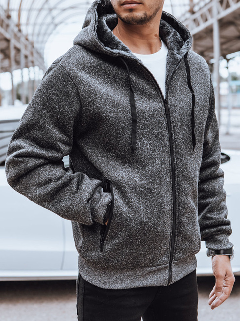 Herren Sweatshirt mit Reißverschluss Farbe Dunkelgrau DSTREET BX5598