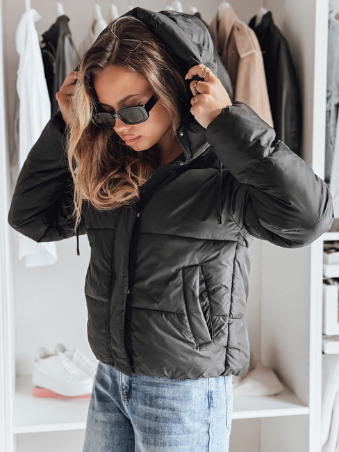Damen Winterjacke SNOWLIKE gesteppt mit Kapuze schwarz Dstreet TY4930