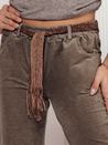 Damen Cordhose Einheitsgröße SOFTYLA mit khakifarbenen Streifen Dstreet UY2280
