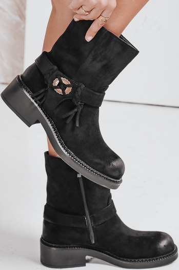 Damen Wildleder Stiefel schwarz Dstreet ZY1097