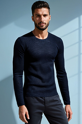 Marineblauer Pullover für Männer WX2296