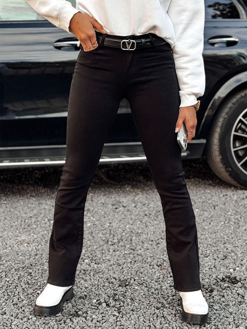 Damen Denim-Hose SLIMVELLA hochgeschlossen schwarz Dstreet UY2214