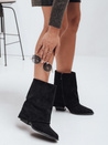 Damen Wildlederstiefel mit breitem Schaft schwarz Dstreet ZY1026
