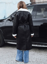 Damen Wintermantel CHICFROST lang schwarz Leder Dstreet TY4991