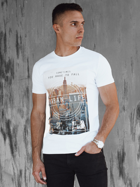 Weißes Herren-T-Shirt Dstreet RX5550