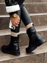 Damen NAVARIIN kurze schwarze Stiefel Dstreet ZY0535
