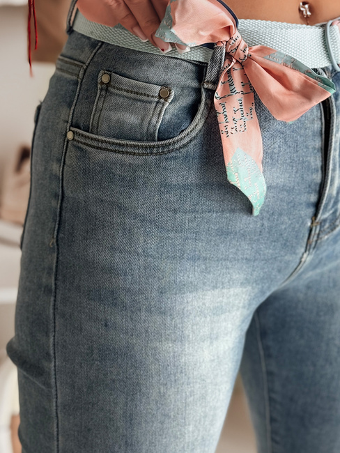 Damen Denim Slim Fit Hose mit Gürtel TRENDLINE blau Dstreet UY2478