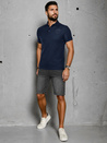 Herren Poloshirt mit Aufnäher blau Dstreet PX0625