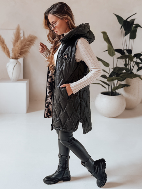Damen-Wendeweste mit Kapuze schwarz Dstreet TY5094