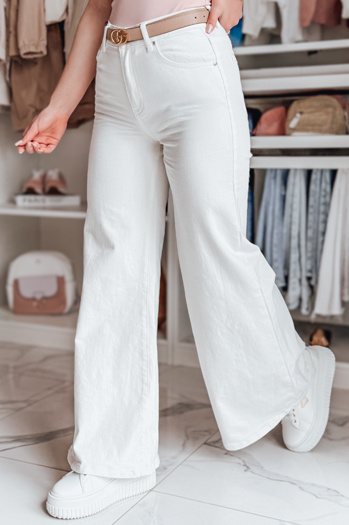 Damenhose mit weitem Bein LEGBLISS weiß Dstreet UY2676