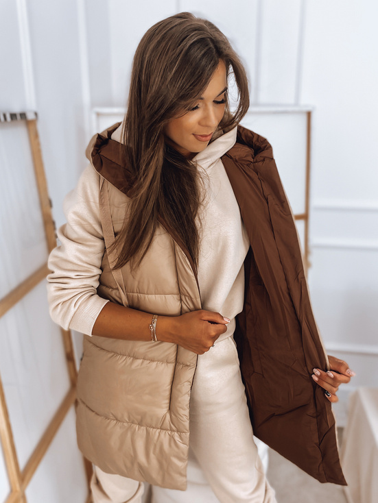 Damen Gesteppt Wendeweste ROSI Camel Dstreet TY2872