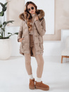 Damen Winterjacke NORINA gesteppt mit Pelz camel Dstreet TY5056