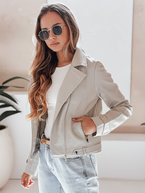 Damen Leder Ramones Jacke DARKGLORY grau Dstreet TY5216