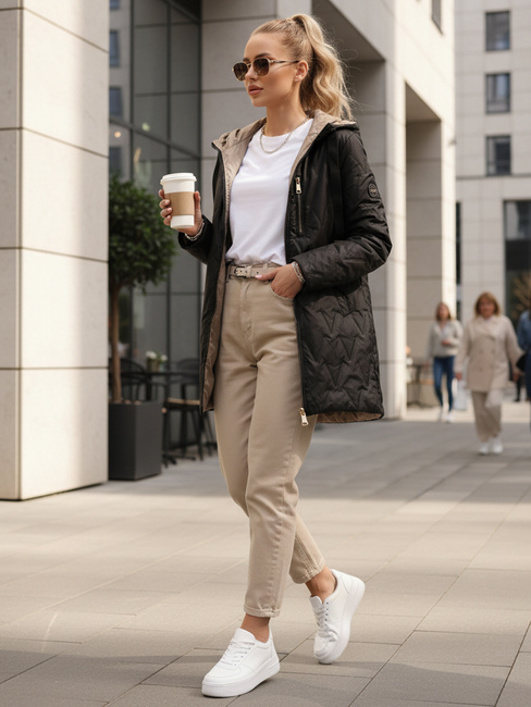 Gesteppte Damen-Übergangsjacke schwarz Dstreet TY5562