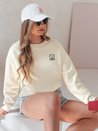 Damen Sweatshirt in Übergröße mit Stickerei SOFTSLON ecru Dstreet BY1433