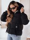 Gesteppte Damen Winterjacke mit Kapuze schwarz Dstreet TY5064