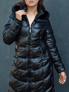 Damen gesteppte CRYSTAL Winterjacke mit Kapuze schwarz Dstreet TY4502