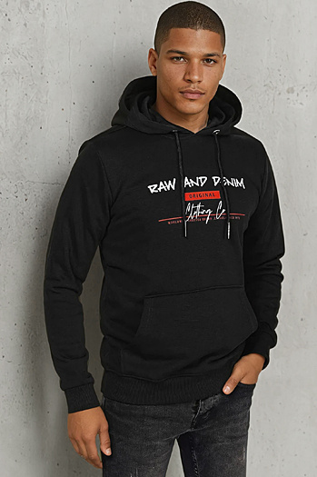 Herren Sweatshirt mit Aufdruck Farbe Schwarz DSTREET BX5709