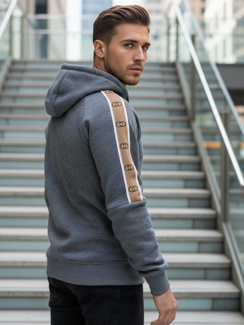 Grauer Herren-Kapuzenpullover Dstreet BX5945