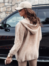 WINONA Damen Alpaka Jacke mit Kapuze dunkelbeige Dstreet NY0680