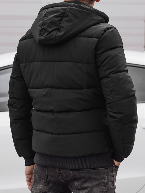 Herren Steppwinterjacke mit Kapuze schwarz Dstreet TX4841