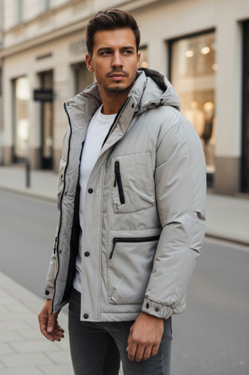 Herren Winterjacke mit Kapuze grau Dstreet TX5107