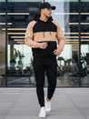Kamelfarbener und schwarz gestreifter Kapuzenpulli für Herren von Dstreet BX5897