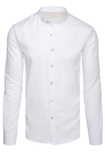 Herren Langarmhemd mit schmalem Kragen weiß Dstreet DX2663