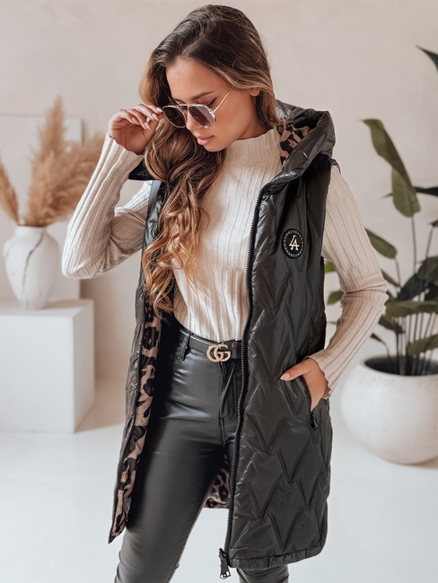 Damen-Wendeweste mit Kapuze schwarz Dstreet TY5094