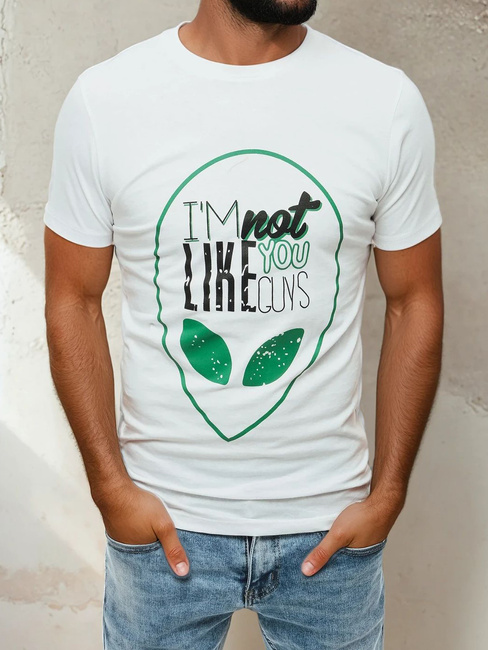 Herren T-shirt mit Aufdruck Weiß Dstreet RX4154
