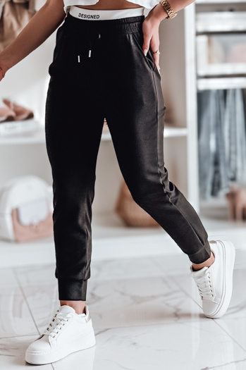 Damen Slim Fit Jogginghose SPORTIVO schwarz Dstreet UY2398