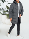 Herren Winterjacke mit Kapuze dunkelgrau gesteppt TX5071