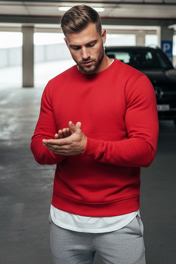 Herren Sweatshirt Rot Dstreet BX3867