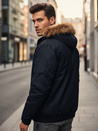 Herren Winterjacke mit Kapuze navy blau Dstreet TX5112
