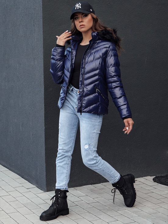 Damen Winterjacke mit Kapuze CRUNKIES navy blau Dstreet TY4491