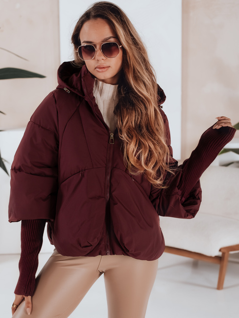 MISSLAYER Damen Winterjacke mit Kapuze burgunderrot Dstreet TY5037
