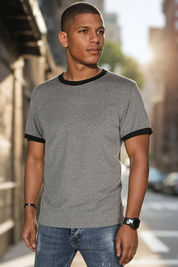 Graues Basic-T-Shirt für Männer Dstreet RX5663