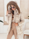Damen Winterjacke NORINA gesteppt mit Fell beige Dstreet TY5058