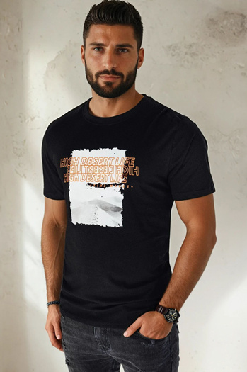Herren T-shirt mit Aufdruck Farbe Schwarz DSTREET RX5489